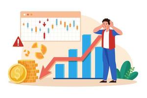 Stock Market Analysis Illustration concept on white background vector