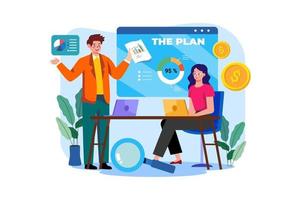 Business team doing business planning vector