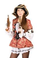 pretty woman with guns dressed as pirates photo