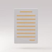 3d realistic documents icon. Vector illustration.