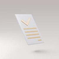 3d realistic Documents icon. Stack of paper sheets. A confirmed or approved document. Business icon. Vector illustration.