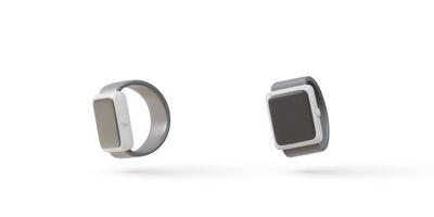 3D two smart watches in white color on a white background. Vector illustration.