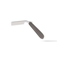 3d realistic flying Straight razor on a white  background. Vector illustration.