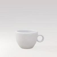 3d coffee cup on a grey background. Vector illustration.