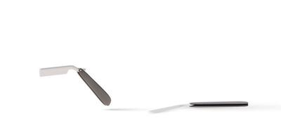 3d realistic two Straight razor on a white  background. Vector illustration.