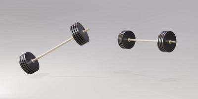 3d two realistic barbell isolated on gray background. Vector illustration.