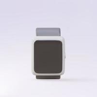 3D smart watch in white color on a lilac background. Vector illustration.