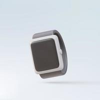 3D smart watch in white color on a blue background. Vector illustration.