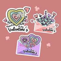 Valentine sticker vector illustration.