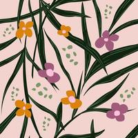 hand-drawn abstract botanic contemporary floral and foliage seamless pattern. Suitable for fashion, wrapping paper, or background design vector