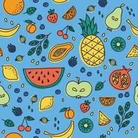 hermoso patrón con diferentes frutas vector