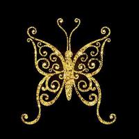 Beautiful carved butterfly on a background of sparkles vector