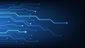 Hi tech digital circuit board. AI pad and electrical lines connected on blue lighting background. futuristic technology design element concept vector