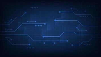 Hi tech digital circuit board. AI pad and electrical lines connected on blue lighting background. futuristic technology design element concept vector