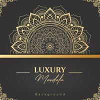 Free vector luxury ornamental mandala design background in gold color