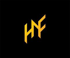 la letra hnf y la letra hnf combinan el monograma del emblema del logotipo. la letra hnf y la letra h combinan el monograma del emblema del logotipo. vector