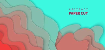 fondo vectorial con formas de corte de papel multicolor. Estilo de arte de papel abstracto 3d, diseño de diseño para presentaciones de negocios, volantes, carteles, impresiones, decoración, tarjetas, portada de folleto. vector