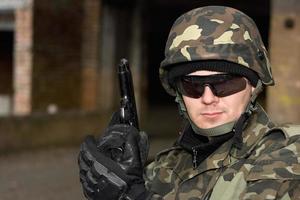 Brave man with a gun photo