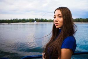 Portrait of beautiful thoughtful woman photo