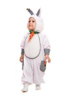 Little boy dressed as bunny. Isolated photo