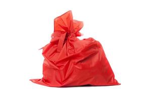 Red bag of Christmas gifts photo