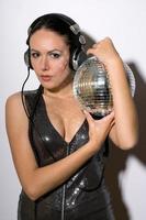 Portrait of woman in headphones photo