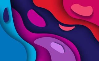 Capas de corte de papel 3d de textura azul, rosa y roja de múltiples capas en banner de vector degradado. diseño de fondo de arte de corte de papel abstracto para plantilla de sitio web. concepto de mapa topográfico o corte de papel de origami suave