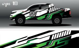 vector de diseño de envoltura de coche de carreras. diseño de kit de fondo de carreras de rayas gráficas abstractas para envoltura de vehículos, autos de carrera, rally, aventura y librea