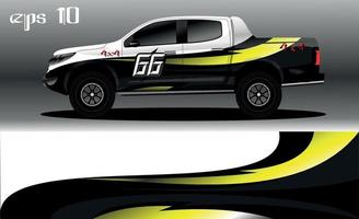 vector de diseño de envoltura de coche de carreras. diseño de kit de fondo de carreras de rayas gráficas abstractas para envoltura de vehículos, autos de carrera, rally, aventura y librea