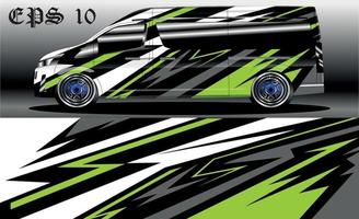 vector de diseño de envoltura de coche de carreras. diseño de kit de fondo de carreras de rayas gráficas abstractas para envoltura de vehículos, autos de carrera, rally, aventura y librea