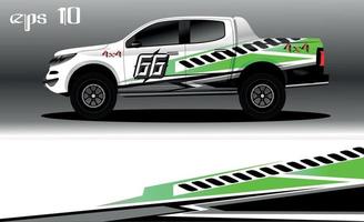 vector de diseño de envoltura de coche de carreras. diseño de kit de fondo de carreras de rayas gráficas abstractas para envoltura de vehículos, autos de carrera, rally, aventura y librea