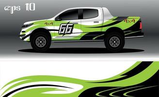 vector de diseño de envoltura de coche de carreras. diseño de kit de fondo de carreras de rayas gráficas abstractas para envoltura de vehículos, autos de carrera, rally, aventura y librea