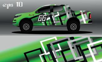 vector de diseño de envoltura de coche de carreras. diseño de kit de fondo de carreras de rayas gráficas abstractas para envoltura de vehículos, autos de carrera, rally, aventura y librea