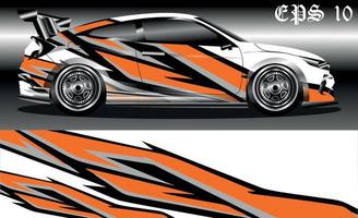 Racing car wrap design vector. Abstract graphic stripe racing background kit design for vehicle wrap, race car, rally, adventure and livery vector