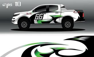 vector de diseño de envoltura de coche de carreras. diseño de kit de fondo de carreras de rayas gráficas abstractas para envoltura de vehículos, autos de carrera, rally, aventura y librea