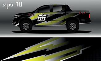 vector de diseño de envoltura de coche de carreras. diseño de kit de fondo de carreras de rayas gráficas abstractas para envoltura de vehículos, autos de carrera, rally, aventura y librea