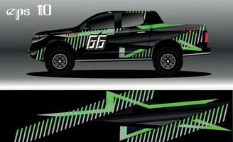 Racing car wrap design vector. Abstract graphic stripe racing background kit design for vehicle wrap, race car, rally, adventure and livery vector