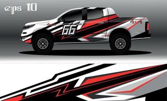 vector de diseño de envoltura de coche de carreras. diseño de kit de fondo de carreras de rayas gráficas abstractas para envoltura de vehículos, autos de carrera, rally, aventura y librea