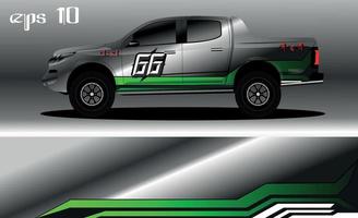 vector de diseño de envoltura de coche de carreras. diseño de kit de fondo de carreras de rayas gráficas abstractas para envoltura de vehículos, autos de carrera, rally, aventura y librea