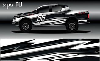 Racing car wrap design vector. Abstract graphic stripe racing background kit design for vehicle wrap, race car, rally, adventure and livery vector