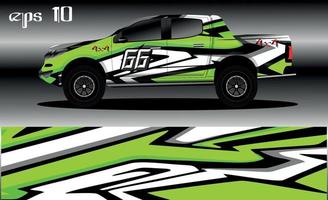 vector de diseño de envoltura de coche de carreras. diseño de kit de fondo de carreras de rayas gráficas abstractas para envoltura de vehículos, autos de carrera, rally, aventura y librea