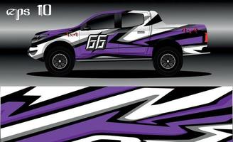 vector de diseño de envoltura de coche de carreras. diseño de kit de fondo de carreras de rayas gráficas abstractas para envoltura de vehículos, autos de carrera, rally, aventura y librea