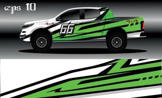 vector de diseño de envoltura de coche de carreras. diseño de kit de fondo de carreras de rayas gráficas abstractas para envoltura de vehículos, autos de carrera, rally, aventura y librea