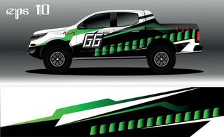 vector de diseño de envoltura de coche de carreras. diseño de kit de fondo de carreras de rayas gráficas abstractas para envoltura de vehículos, autos de carrera, rally, aventura y librea