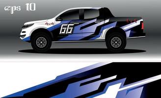 vector de diseño de envoltura de coche de carreras. diseño de kit de fondo de carreras de rayas gráficas abstractas para envoltura de vehículos, autos de carrera, rally, aventura y librea