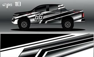 Racing car wrap design vector. Abstract graphic stripe racing background kit design for vehicle wrap, race car, rally, adventure and livery vector