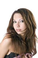 portrait of the young beauty woman. Isolated 4 photo