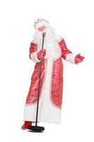 Santa Claus with a microphone photo