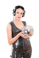 Attractive young woman in headphones photo