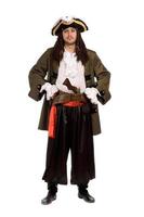 man in a pirate costume with pistol. Isolated photo